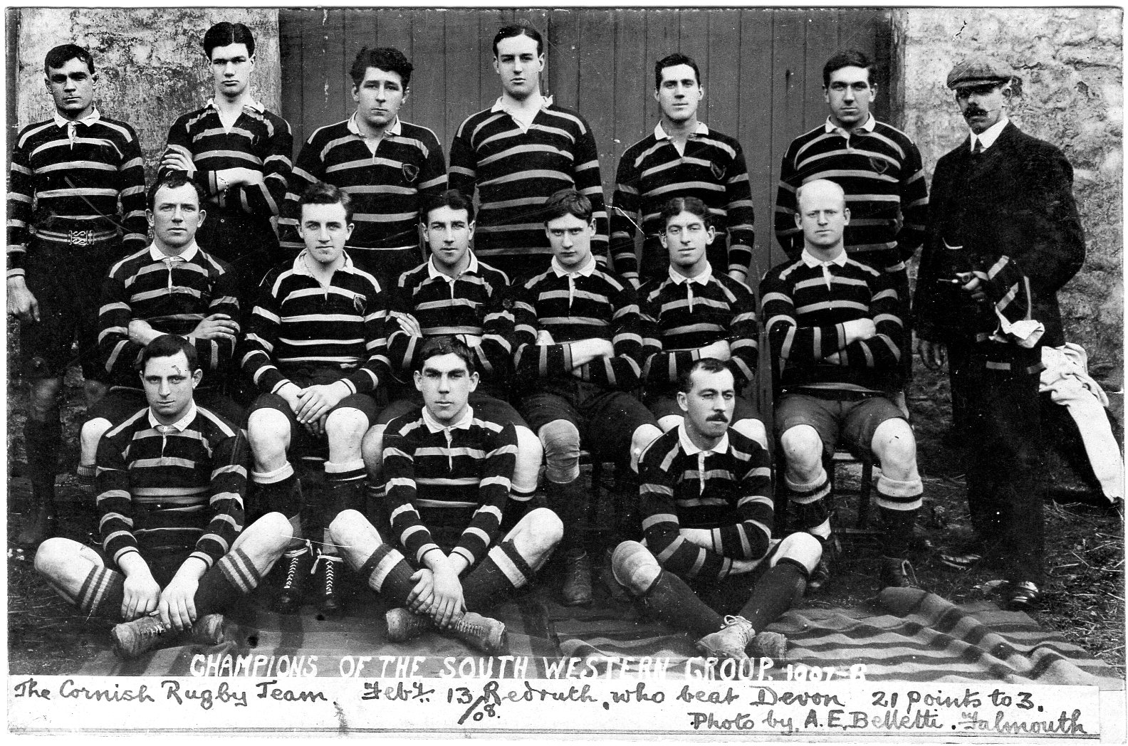 Historic picture of the Cornwall team of 1908